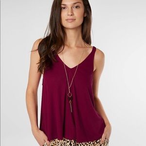 Free People Dani flowy crop tank  sangria Sz med